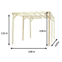 Carport en bois massif traité autoclave 15m² - Habrita