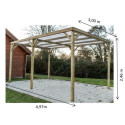 Carport en pin traité autoclave 15m² avec couverture PVC Habrita