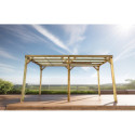 Carport en pin traité autoclave 15m² avec couverture PVC Habrita