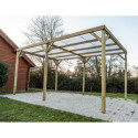 Carport en pin traité autoclave 15m² avec couverture PVC Habrita