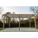 Carport en pin traité autoclave 15m² avec couverture PVC Habrita