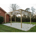 Carport en pin traité autoclave 15m² avec couverture PVC Habrita