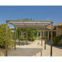 Carport en pin traité autoclave 15m² avec couverture PVC Habrita