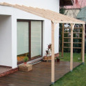 Carport adossé en pin traité autoclave 15m² Habrita
