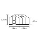 Serre Compact Nye 5m² anthracite en polycarbonate 6mm Juliana
