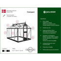 Serre Compact Nye 5m² anthracite en polycarbonate 6mm Juliana