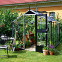 Serre Compact Nye 5m² anthracite en polycarbonate 6mm Juliana