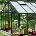 Serre anthracite 16,2m² en verre horticole Gardener - Juliana