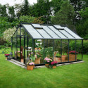 Serre anthracite 16,2m² en verre horticole Gardener - Juliana