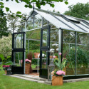 Serre anthracite 16,2m² en verre horticole Gardener - Juliana