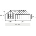 Serre anthracite 18,8m² en verre trempé Gartner - Juliana