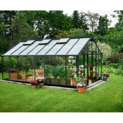 Serre anthracite 21,4m² en verre trempé Gartner - Juliana