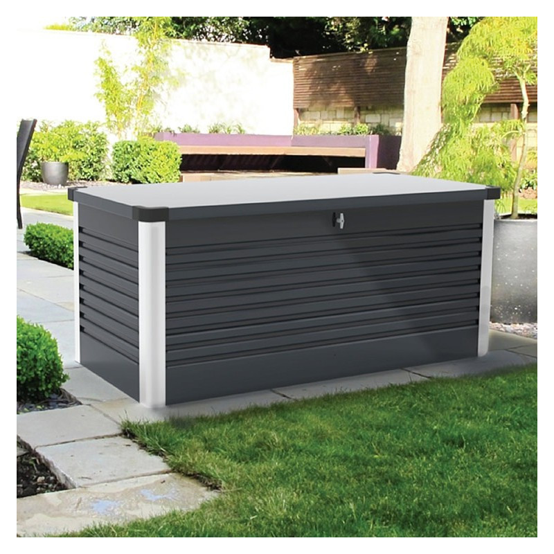 Coffre de rangement en métal antracite 750L Patio Box 1,06m² TRIMETALS
