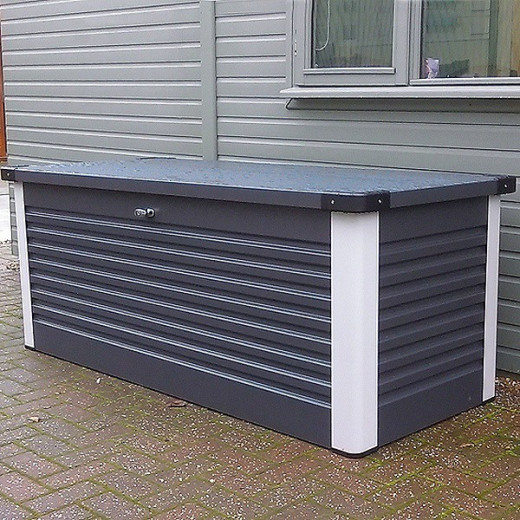 Coffre de rangement en métal anthracite 1000L Patio Box 1,46m² TRIMETALS
