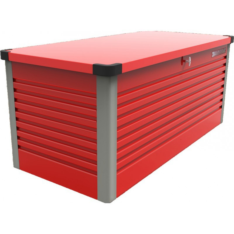 Coffre de rangement en métal rouge 750L Patio Box 1,06m² TRIMETALS