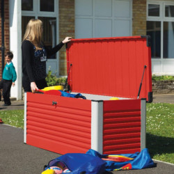 Coffre de rangement en métal rouge 1000L Patio Box 1,46m² TRIMETALS
