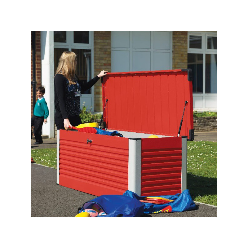 Coffre de rangement en métal rouge 1000L Patio Box 1,46m² TRIMETALS
