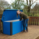 Coffre de rangement en métal bleu 750L Patio Box 1,06m² TRIMETALS
