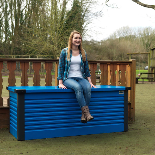 Coffre de rangement en métal bleu 1000L Patio Box 1,46m² TRIMETALS