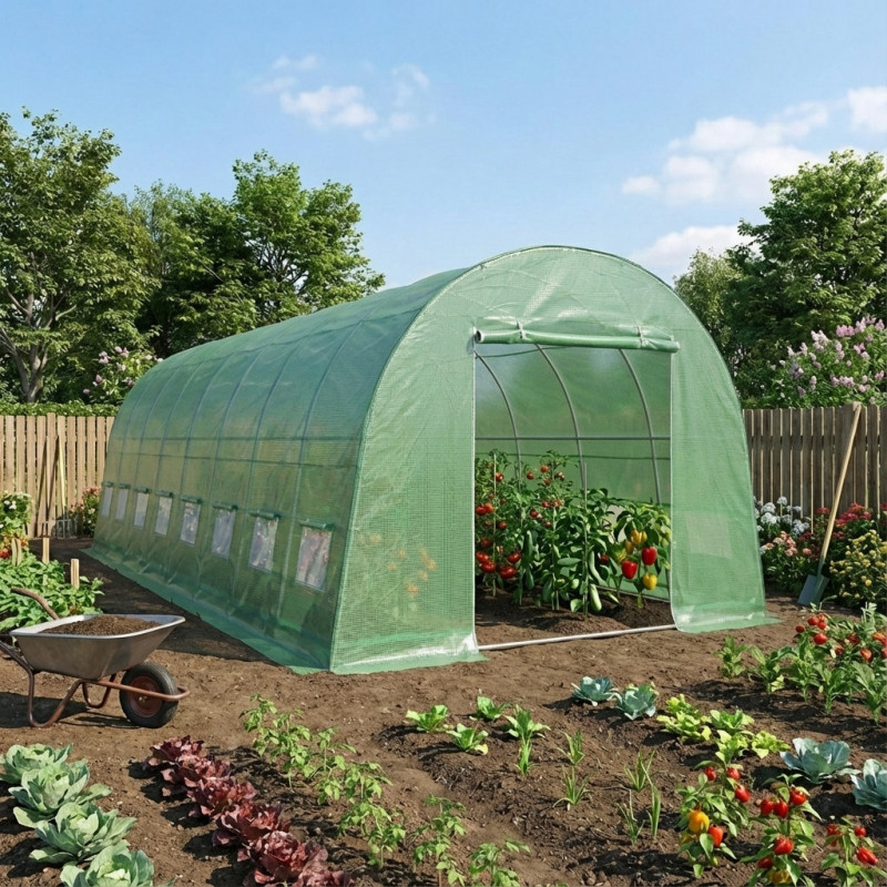 Serre maraichère 4x10m film 200gr/m² hauteur 2,3m Green Protect