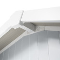Abri de jardin en PVC 4,9m² gris clair et blanc Grosfillex