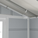 Abri de jardin en PVC 4,9m² gris clair et blanc Grosfillex