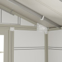 Abri de jardin en PVC 4,9m² DECO blanc et gris vert - Grosfillex