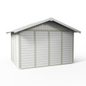 Abri de jardin en PVC 7,5m² DECO blanc et gris vert Grosfillex