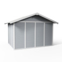 Abri de jardin en PVC 7,5m² DECO gris clair et blanc Grosfillex