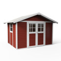 Abri de jardin en PVC 7,5m² DECO rouge et blanc Grosfillex