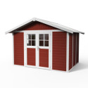 Abri de jardin en PVC 7,5m² DECO rouge et blanc Grosfillex
