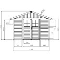 Abri de jardin en PVC 7,5m² DECO gris foncé et blanc Grosfillex + kit ancrage offert
