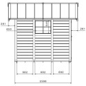 Abri de jardin en PVC 7,5m² DECO gris foncé et blanc Grosfillex + kit ancrage offert