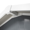 Abri de jardin en PVC 7,5m² DECO gris foncé et blanc Grosfillex + kit ancrage offert