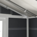 Abri de jardin en PVC 7,5m² DECO gris foncé et blanc Grosfillex + kit ancrage offert