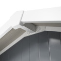 Abri de jardin en PVC 11,2m² DECO gris foncé et blanc Grosfillex