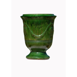 Vase d'Anduze terre cuite émaillée D.66xH.80cm Vert Terre Figuière