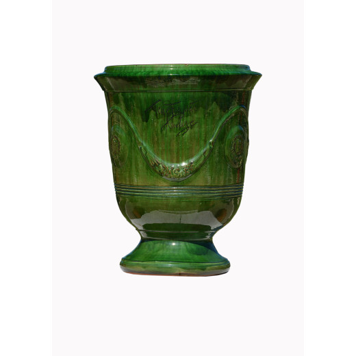 Vase d'Anduze terre cuite émaillée D.66xH.80cm Vert Terre Figuière