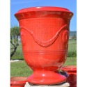 Terre Figuière Vase d'Anduze Terre cuite émaillée Rouge H58xD47cm