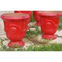 Terre Figuière Vase d'Anduze Terre cuite émaillée Rouge H58xD47cm