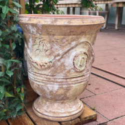 Vase d'Anduze terre cuite D.66xH.80cm Vieilli patiné Terre Figuière