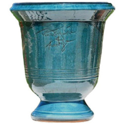 Vase d'Anduze terre cuite Lisse bleu lagon Terre Figuière