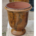 Terre Figuière Vase d'Anduze Terre cuite émaillée Marron H58xD47cm