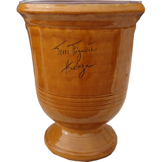 Terre Figuière Vase d'Anduze Terre cuite émaillée Miel H58xD47cm