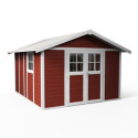 Abri de jardin en PVC 11,2m² DECO gris foncé et blanc Grosfillex