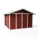Abri de jardin en PVC 11,2m² DECO gris foncé et blanc Grosfillex