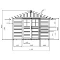 Abri de jardin en PVC 11,2m² DECO gris clair et blanc Grosfillex