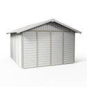Abri de jardin en PVC 11,2m² DECO gris foncé et blanc Grosfillex