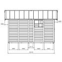Abri de jardin en PVC 11,2m² DECO gris foncé et blanc Grosfillex