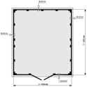 Abri de jardin en PVC 11,2m² DECO gris foncé et blanc Grosfillex